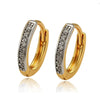 Goldtone Silvertone Clear Cubic Zirconia Huggie Hoop Earrings