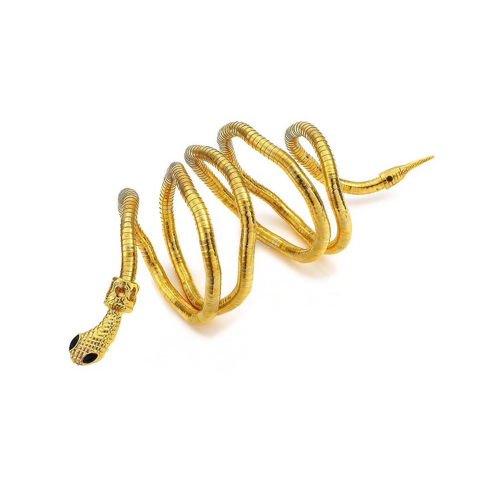 Goldtone Snake Multi Wear Necklace And Bracelet - White