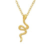 Goldtone Snake Pendant Necklace - White