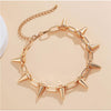 Goldtone Spiked Choker Necklace - White