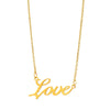 Goldtone Stainless Steel Love Pendant Necklace - White