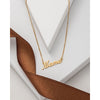 Goldtone Stainless Steel Mama Pendant Necklace - White