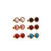 Goldtone Stainless Steel Stud Set with Cat eye and Howlite