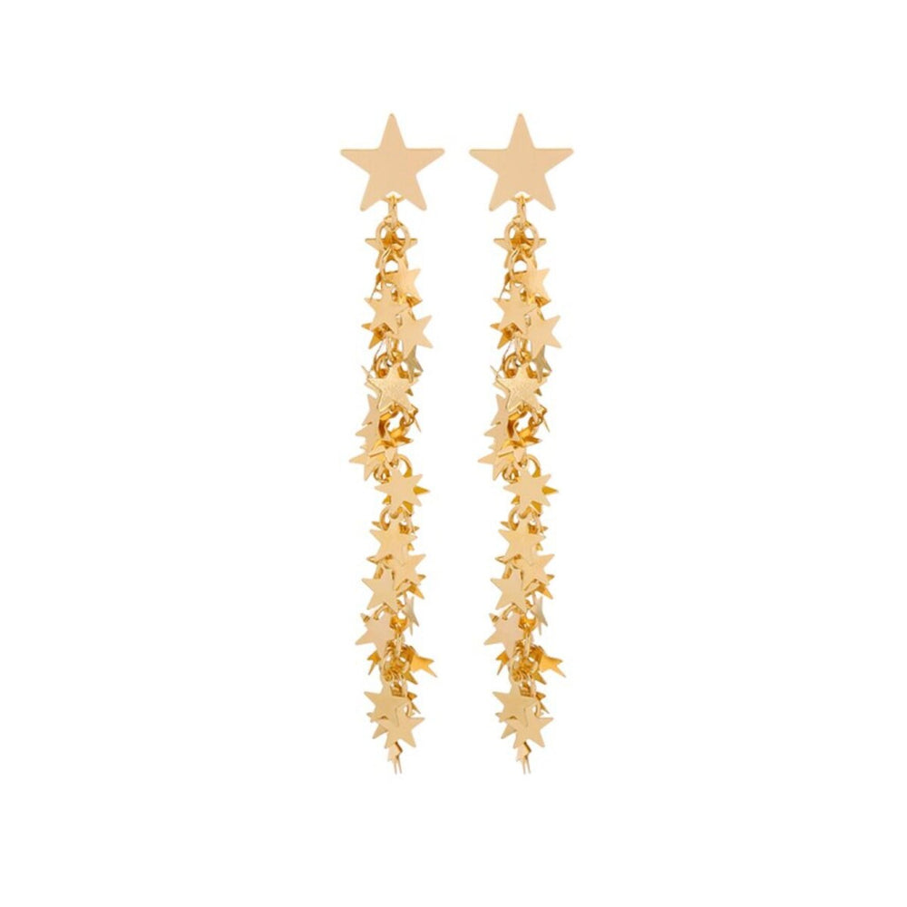 Goldtone Star Cluster Drop Earrings