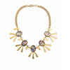 Goldtone Statement Multi Colored Necklace - White