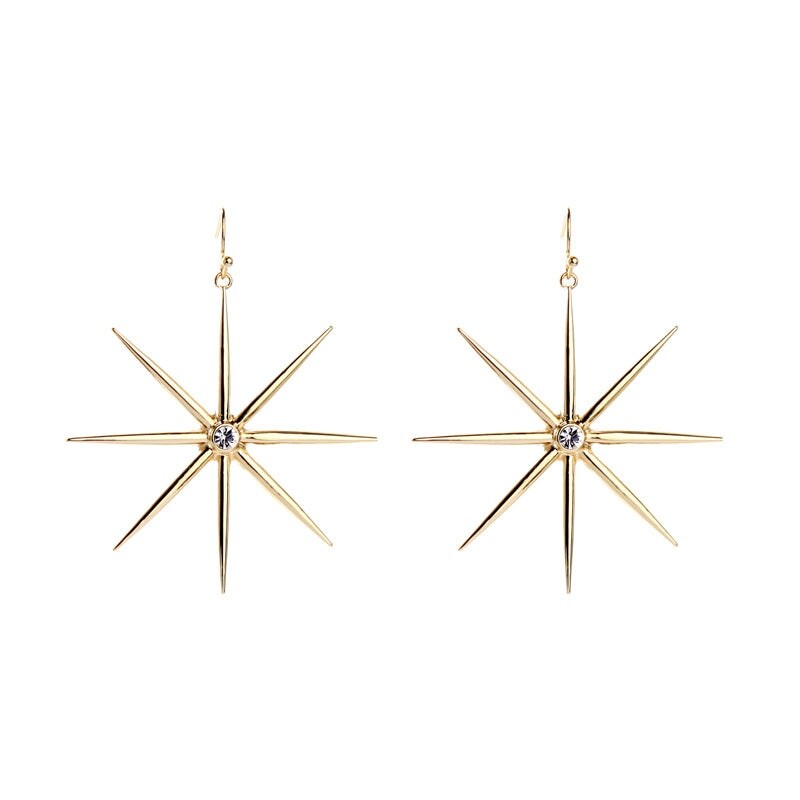 Goldtone Statement Star Earrings