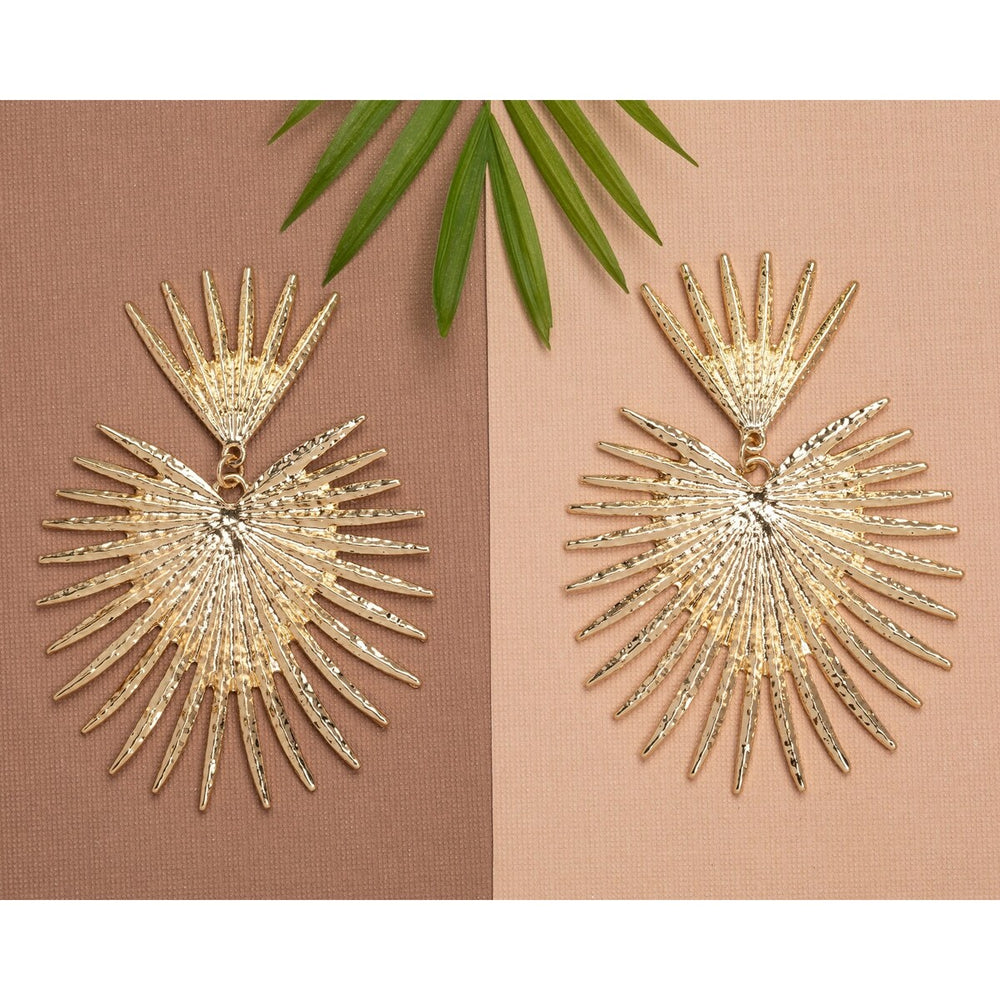 Goldtone Statement Sunburst Earrings