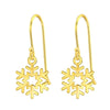 Goldtone Sterling Silver Openwork Star Snowflake Drop Earrings