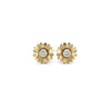 Goldtone Swarovski Crystals Sunflower Stud Earrings