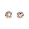 Goldtone Swarovski Halo Stud Earrings