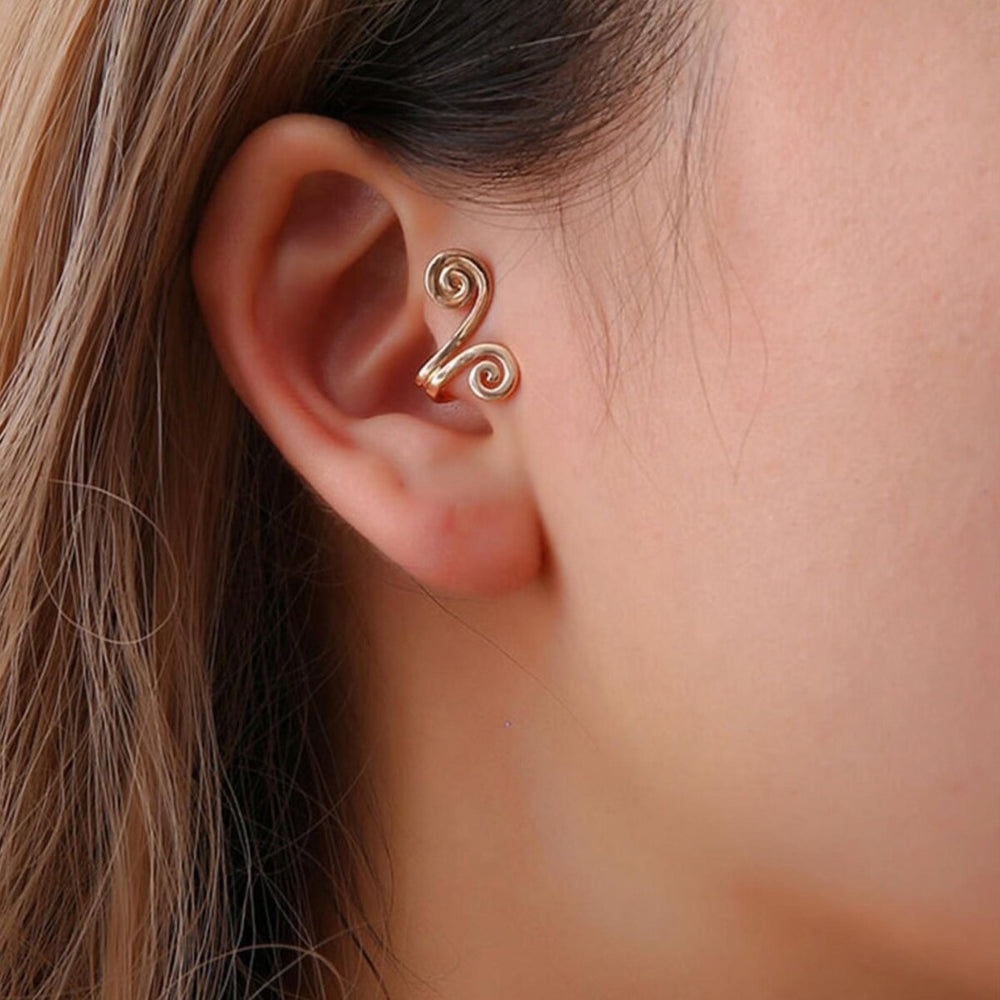 Goldtone Swirled Ear Cuff