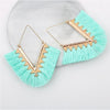 Goldtone Tassel Triangle Drop Earrings