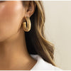 Goldtone Textured Hoop Earrings