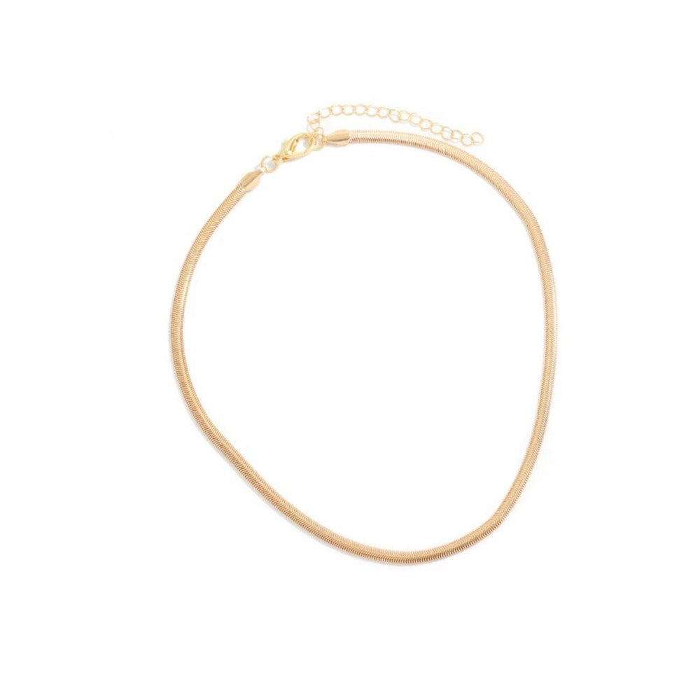 Goldtone Thick Curb Chain Necklace - White