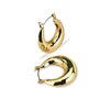 Goldtone Thick Huggie Hoop Earrings