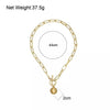 Goldtone Toggle Necklace With Ball Charm - White