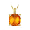 Goldtone Topaz Cubic Zirconia Pendant Necklace - White