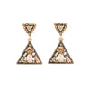 Goldtone Topaz Tones Crystal Triangle Drop Earrings