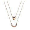 Goldtone Triple Chevron Drop Necklace - White