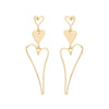 Goldtone Triple Heart Drop Earrings