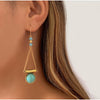 Goldtone Turquoise Chandelier Drop Earrings