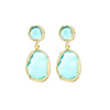 Goldtone Turquoise Circular Earrings