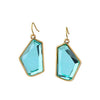 Goldtone Turquoise Geometric Drop Earrings