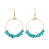 Goldtone Turquoise Hoop Earrings