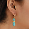 Goldtone Turquoise Prism Crystal Drop Earrings