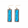 Goldtone Turquoise Rectangular Drop Earrings