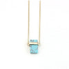 Goldtone Turquoise Rectangular Pendant Necklace - White