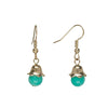 Goldtone Turquoise Tulip Drop Earrings