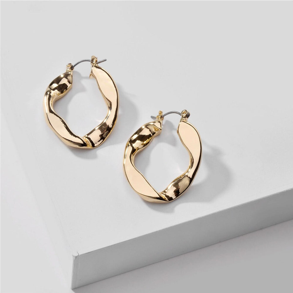 Goldtone Twisted Hoop Earrings