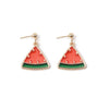 Goldtone Watermelon Drop Earrings