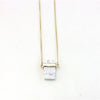 Goldtone White Marbled Rectangular Pendant Necklace