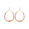 Goldtone & Beaded Oval Hoop Earrings