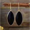 Goldtone & Black Onyx Marquis Drop Earrings