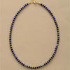 Goldtone & Blue Beaded Choker Necklace - White