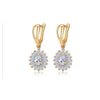 Goldtone & CZ Teardrop Sunburst Drop Earrings