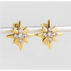 Goldtone & Clear Crystal Eight-Point Star Huggie Hoop Earrings