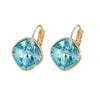 Goldtone & Cushion Cut Crystal Leverback Earrings