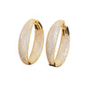 Goldtone & Dual Sided Cz Statement Hoop Earrings