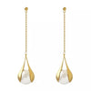 Goldtone & Imitation Pearl Chain Drop Earrings