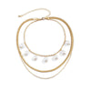 Goldtone & Imitation Pearl Drop Layered Necklace - White