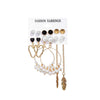 Goldtone & Imitation Pearl Stud And Drop Earring Set