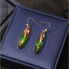 Goldtone & Iridescent Crystal Cat Eye Drop Earrings