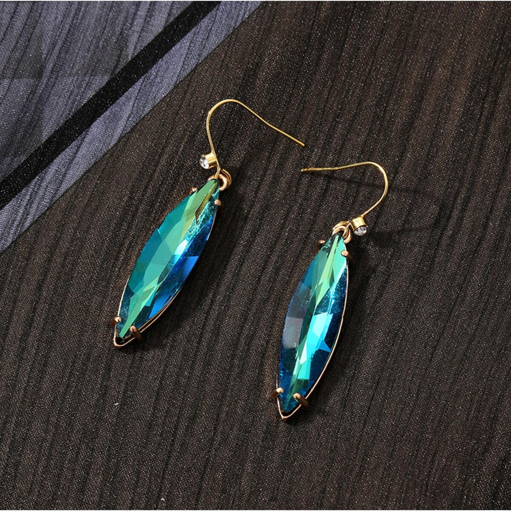 Goldtone & Iridescent Crystal Cat Eye Drop Earrings