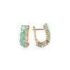 Goldtone & Mint Green Crystal Huggie Hoop Earrings