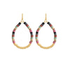 Goldtone & Multi Colored Beaded Oval Drop Earrings