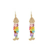 Goldtone & Multi Coloured Scaled Fish Drop Earrings